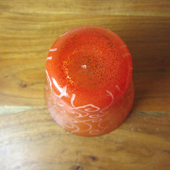 12 oz toyo sasaki art glass tumbler vase curly-q's RED (W5520) - Picture 6 of 6